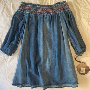 NWT Off the Shoulder Denim Top